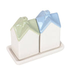 Pastel House Shaped Ceramic Salt And Pepper Shakers