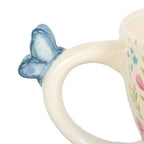 Floral Print Ceramic Mug with Butterfly