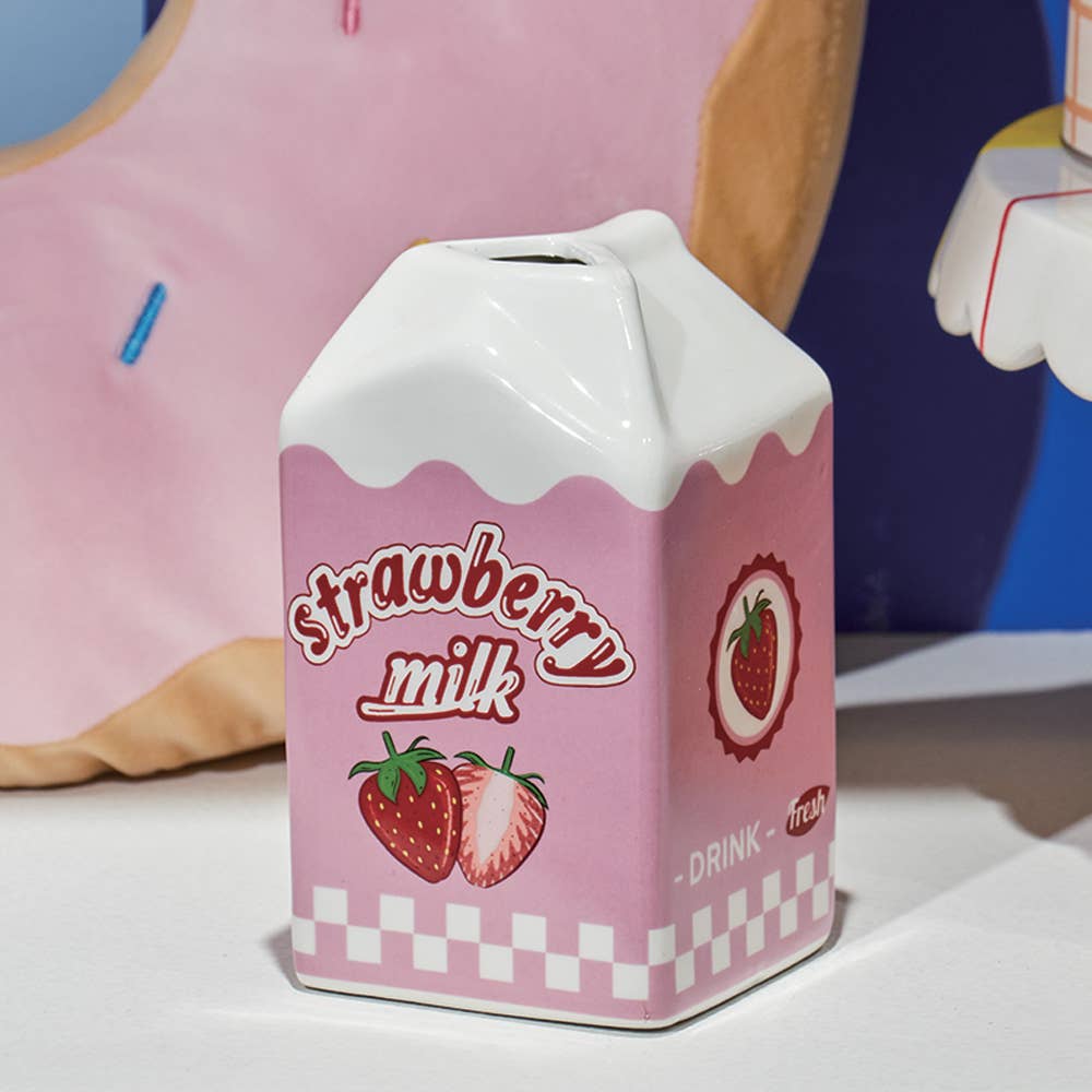 Strawberry Milk Ceramic Flower Vase
